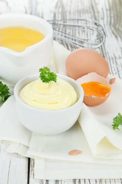 Mayonnaise in bowl — Stock Photo, Image