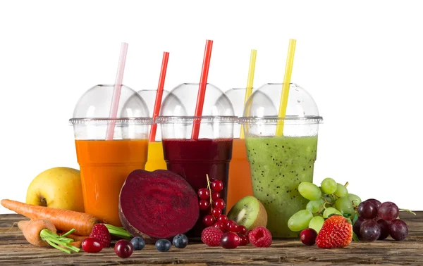 Frisk juice, blandet frukt – stockfoto