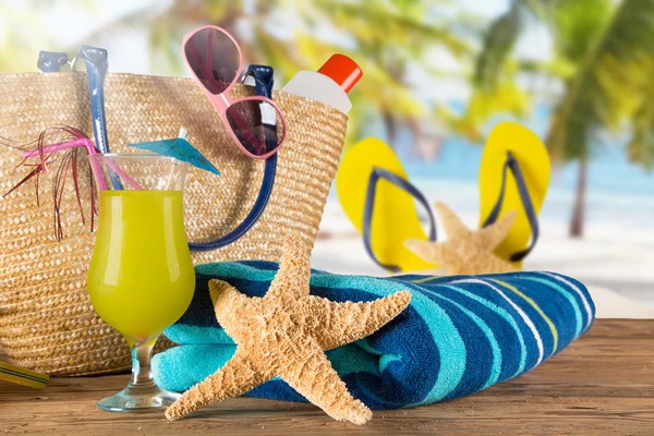 Close-up van zomer accessoires. — Stockfoto