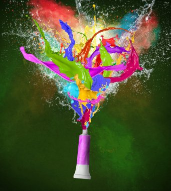 soyut şeklinde renkli sıçraması