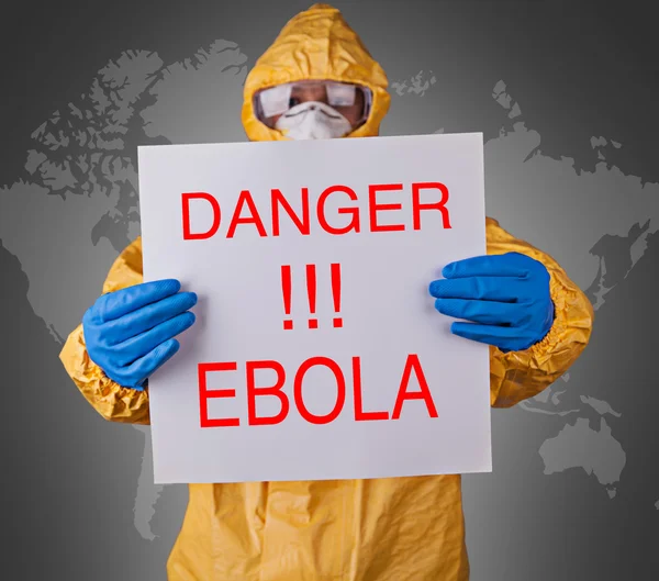Wissenschaftler mit Schutzanzug, ebola-Konzept. — Stockfoto