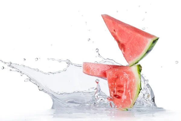Fresh water melon with splash — Stock Photo, Image