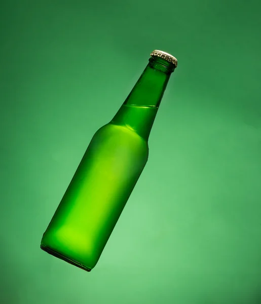 Green beer bottle. — Stock Photo, Image