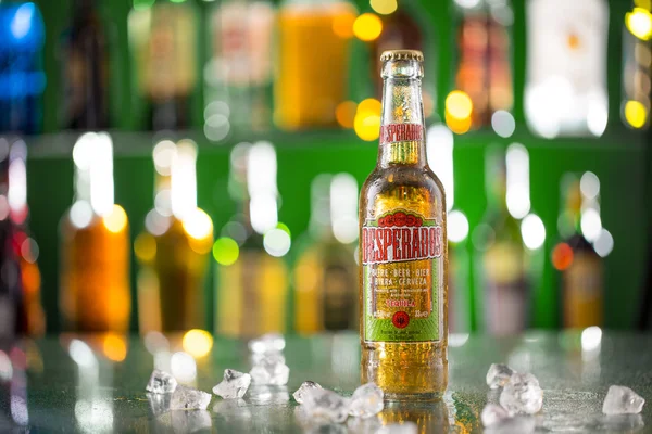 Desperados, a pale lager flavored with tequila — Stock Photo, Image