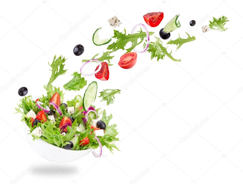 Fresh healthy salad on bowl