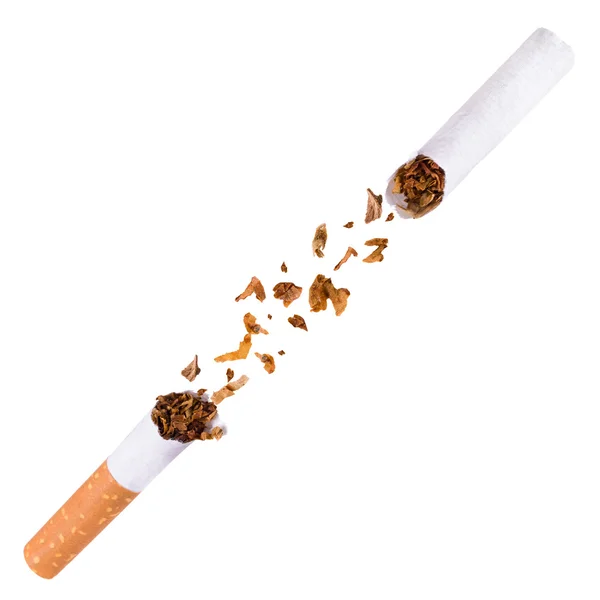 Cigarrillo roto aislado . — Foto de Stock