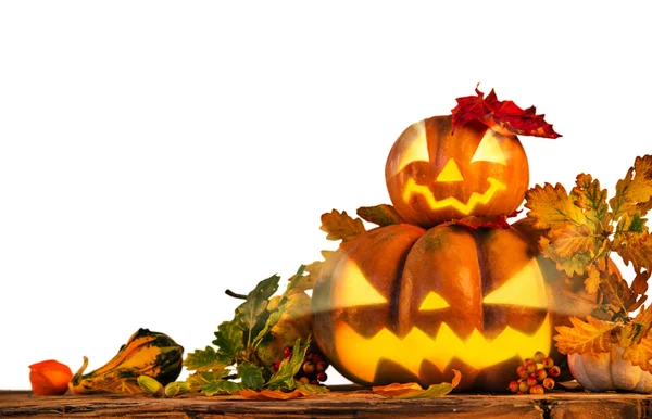 Abóbora de Halloween, jack-o-lanterna, close-up . — Fotografia de Stock