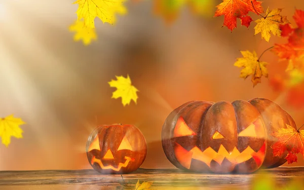 Scarry halloween pumpkin background — Stock Photo, Image