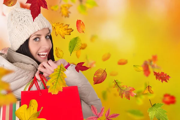 Young happy woman with shopping bags. — Stock Photo, Image