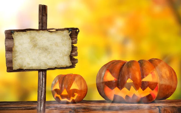 Halloween pumpkin, jack-o-lantern, close up. — Stock Photo, Image