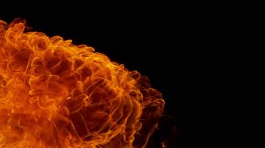 Siyah arka planda izole edilmiş çok yavaş ateş alevleri. 1.000 fps hızla yüksek hızlı sinema kamerasıyla çekildi.