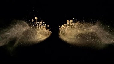 Toprak Çarpışmasının Süper Yavaş Çekimi Siyah Arkaplan 'da izole edildi, Yüksek Hız Sinematik Kamera' da 1000 FPS 'de çekildi.