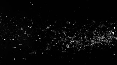 Dondurma Hareketi Kırılan Gerçek Cam Çekimi Siyah Arkaplanda İzole Edildi