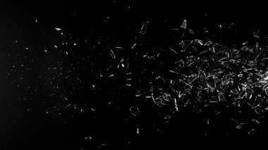 Dondurma Hareketi Kırılan Gerçek Cam Çekimi Siyah Arkaplanda İzole Edildi