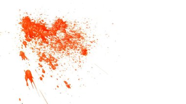 Dondurma Hareketindeki Kan Sıçraması. Beyaz Arkaplanda İzole Edilmiş