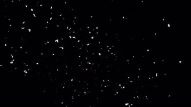 Siyah Arkaplana Düşen Kar Tanelerinin Yavaş Hareketi