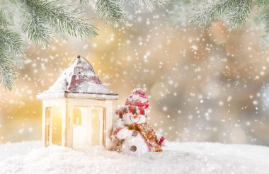 Kardan adamla Noel arkaplanı