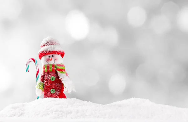 Weihnachten Hintergrund mit Schneemann — Stockfoto