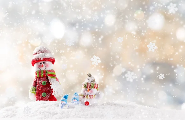 Sfondo di Natale con pupazzo di neve — Foto Stock