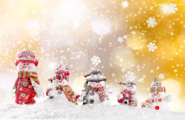 Weihnachten Hintergrund mit Schneemann — Stockfoto