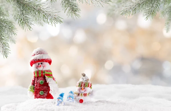 크리스마스 때의 배경 과 눈 사람 — 스톡 사진