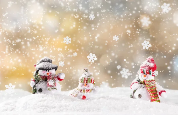 Weihnachten Hintergrund mit Schneemann — Stockfoto