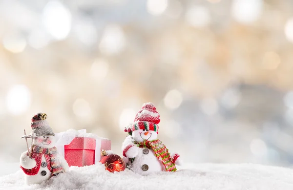 Fondo de Navidad con muñeco de nieve — Foto de Stock