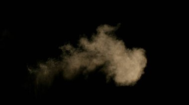 Donmuş Kum Tozu Çekimi Kara Arkaplanda İzole Edildi