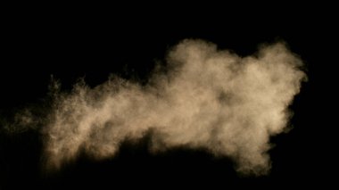 Donmuş Kum Tozu Çekimi Kara Arkaplanda İzole Edildi