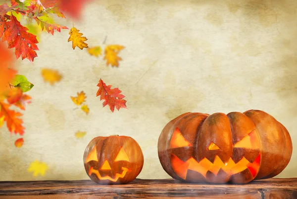 Abóbora de Halloween, jack-o-lanterna, close-up . — Fotografia de Stock