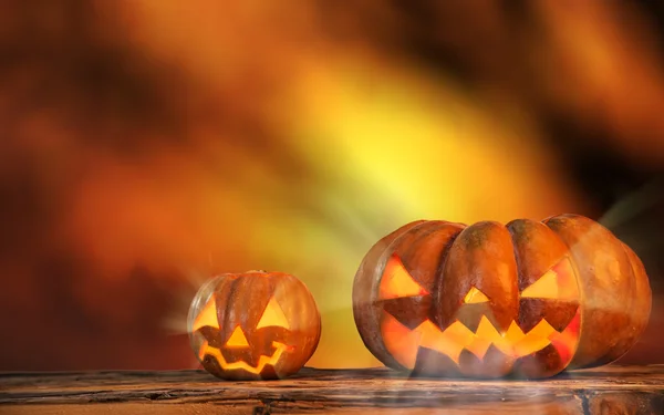Abóbora de Halloween, jack-o-lanterna, close-up . — Fotografia de Stock