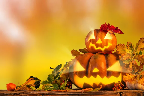 Halloween pumpkin, jack-o-lantern, close up. — Stock Photo, Image