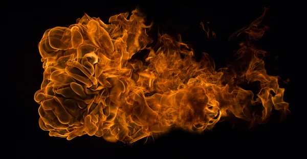 Ogień płomienie na czarnym tle — Zdjęcie stockowe