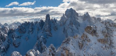 Beautiful Panorama of Dolomites Mountains During Winter