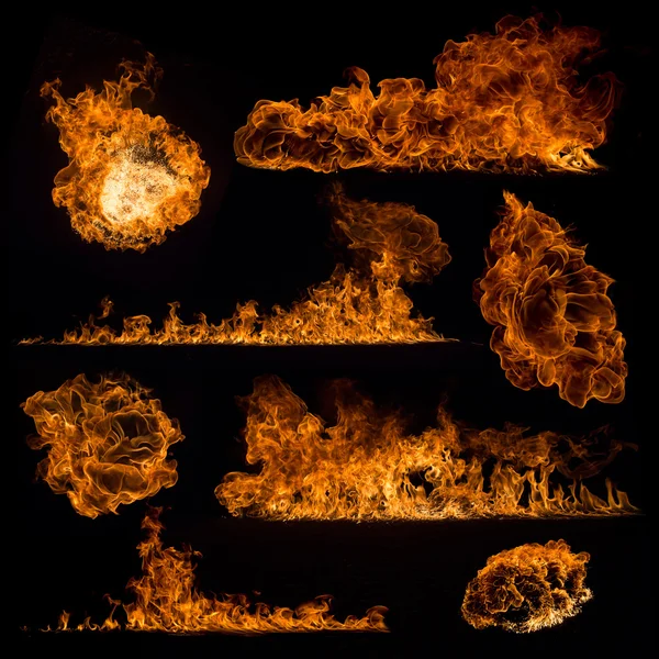 Fire flames collection — Stock Photo, Image