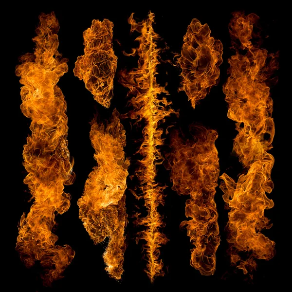 Brand vlammen collectie — Stockfoto