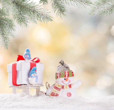 Kardan adamla Noel arkaplanı