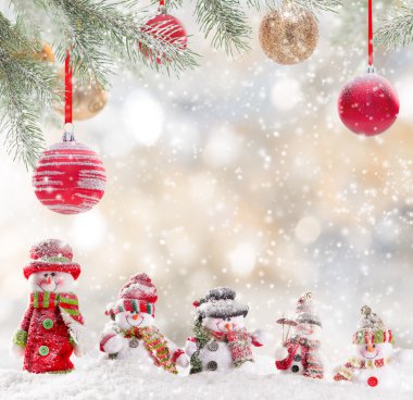 Kardan adamla Noel arkaplanı