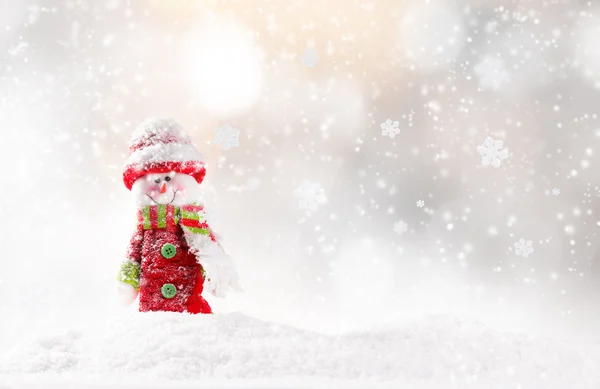 Χριστούγεννα φόντο με χιονάνθρωπο — Φωτογραφία Αρχείου