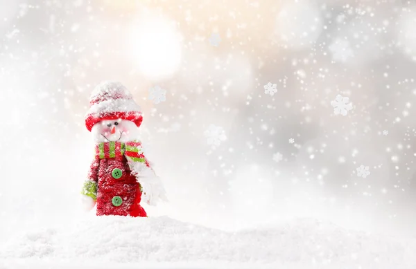 Weihnachten Hintergrund mit Schneemann — Stockfoto