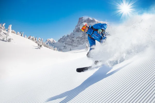 Ski alpin skieur en haute montagne — Photo