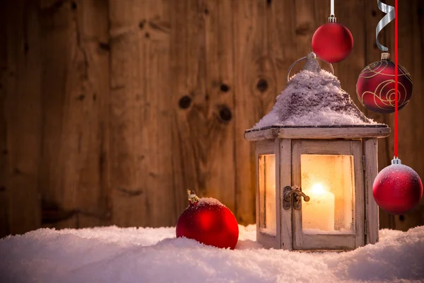 Fundo de Natal com lanterna — Fotografia de Stock