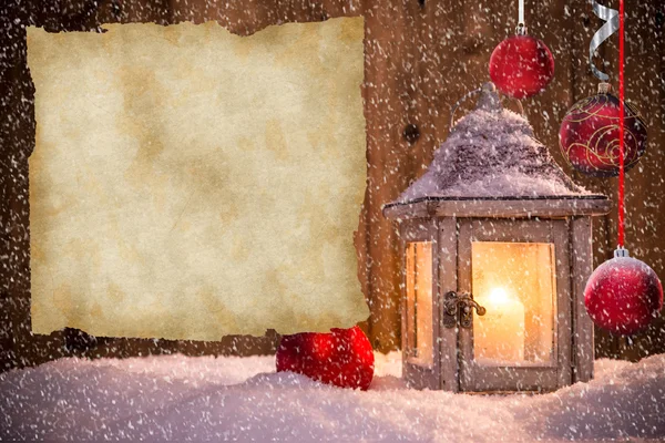 Christmas background with lantern — Stock Photo, Image