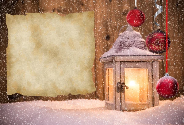 Weihnachten Hintergrund mit Laterne — Stockfoto