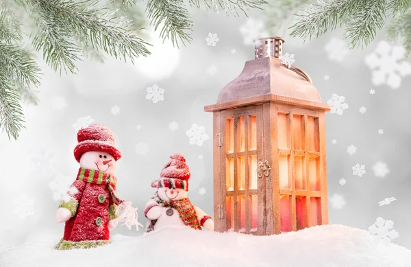Christmas background with lantern — Stock Photo, Image