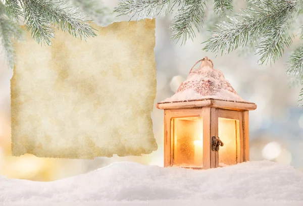 圣诞背景与灯笼 — 图库照片