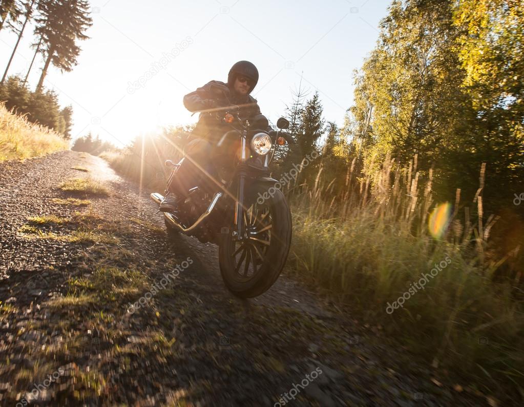 Close up of a high power motorcycle, classic vintage style.