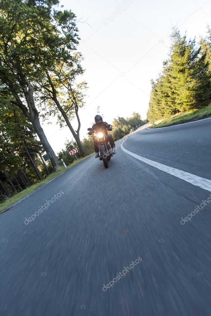 Close up of a high power motorcycle, classic vintage style.