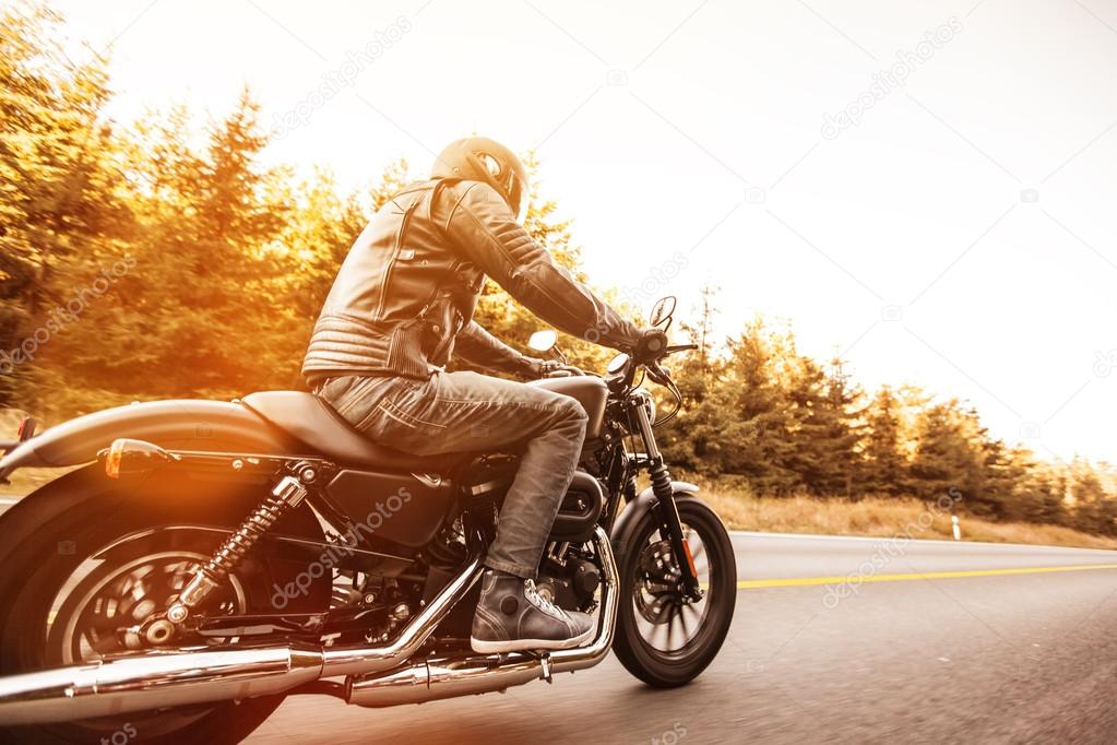 Close up of a high power motorcycle, classic vintage style.