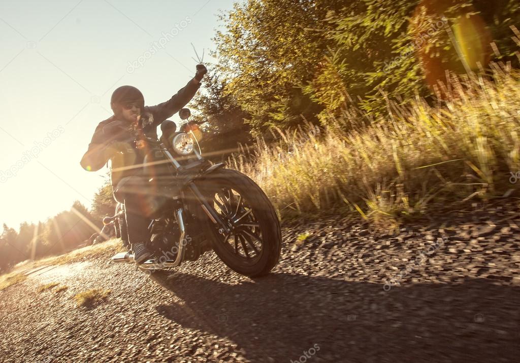 Close up of a high power motorcycle, classic vintage style.